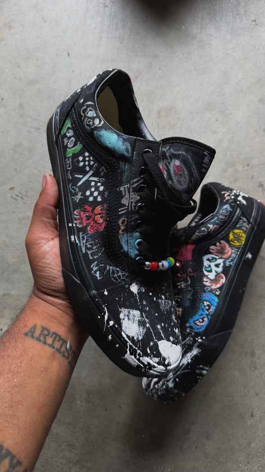 All Black old Skool vans ✨